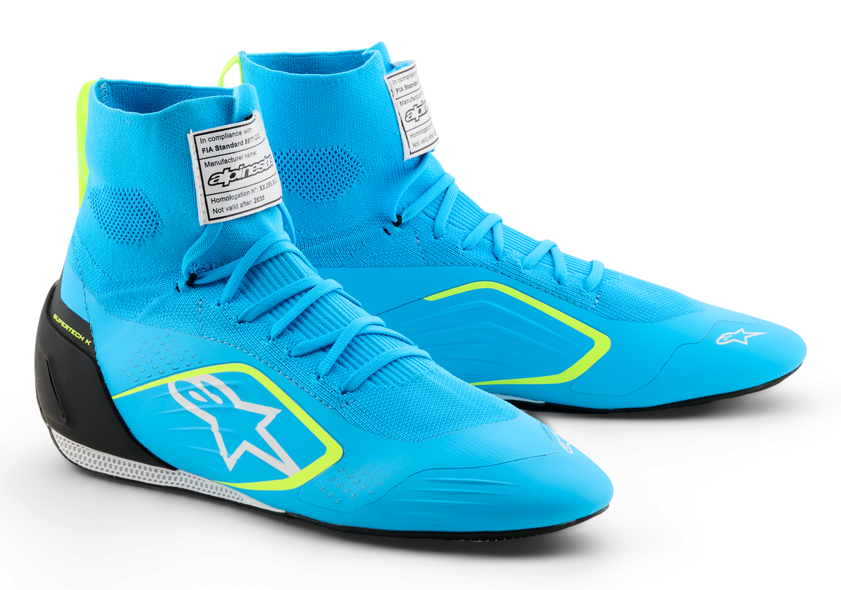 アルパインスターズ SUPERTECH K SHOES FIA|LIGHT BLUE BLACK WHITE YELLOW FLUO