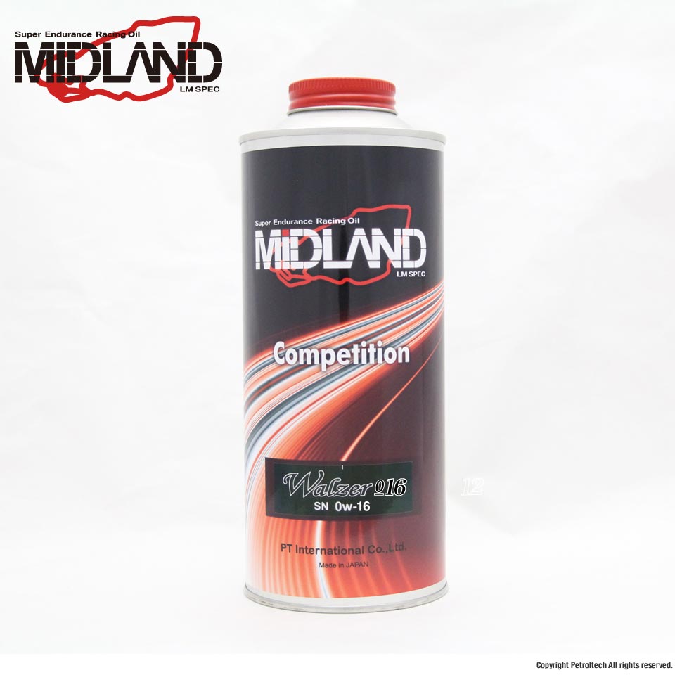 MIDLANDエンジンオイルCompetition Walzer 016 SAE 0w-16 (完全合成油 / SN-PLUS)【1L】